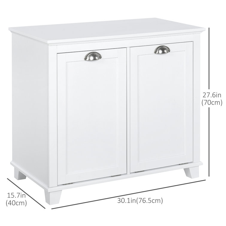 Homcom laundry room organization and storage cabinet freestanding furniture with 2 deals tilt out hamper design